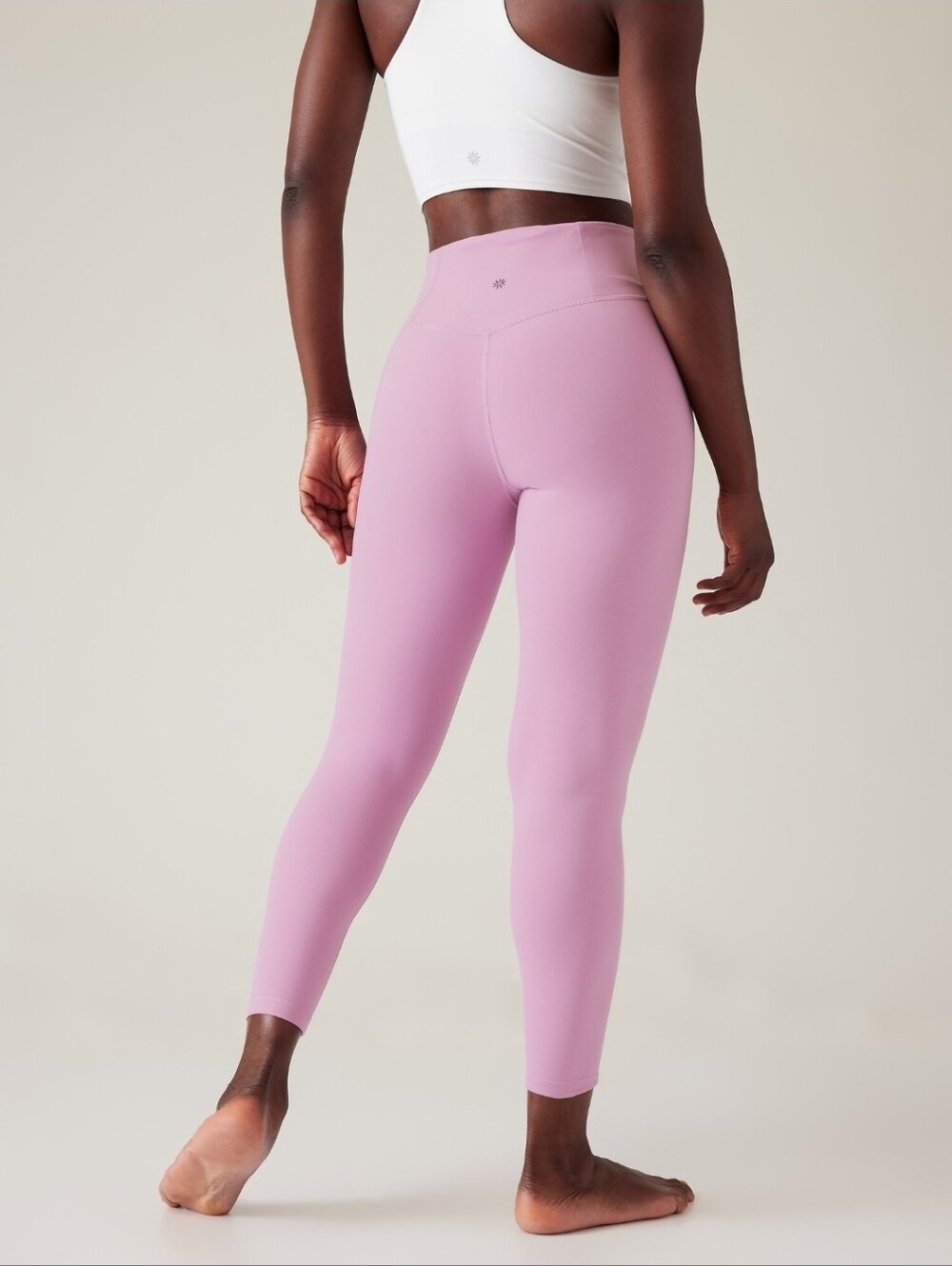 Athleta Mid Rise Elation 7/8 Leggings Geranium Purple Pink Size S